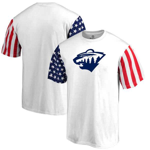Men's Minnesota Wild Fanatics Branded Stars & Stripes T-Shirt White FengYun,We sell and wholesale Men's Minnesota Wild Fanatics Branded Stars & Stripes T-Shirt White FengYun on line form chian!